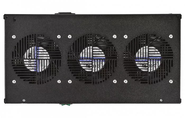 Вентиляторный модуль , 3 вентилятора с термодатчиком 35С ВМ-3-19"-Ч черный ССД