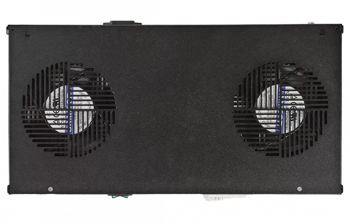 Вентиляторный модуль , 2 вентилятора с термореле  ВМ-2-19"-Т-Ч черный ССД