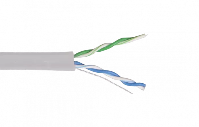 LC1-C5E02-111 ITK Кабель связи витая пара U/UTP, кат.5E 2х2х24AWG solid, PVC, 500м, серый