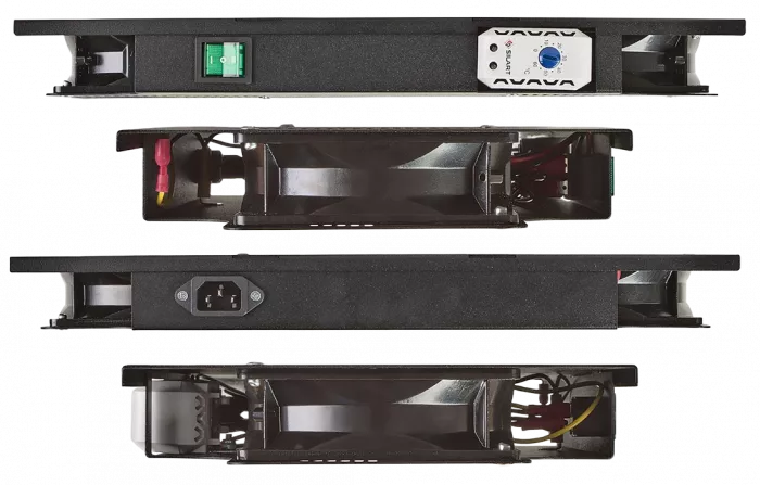 Вентиляторный модуль потолочный , 2 вентилятора с термореле ВМ-2-Т-Ч черный ССД