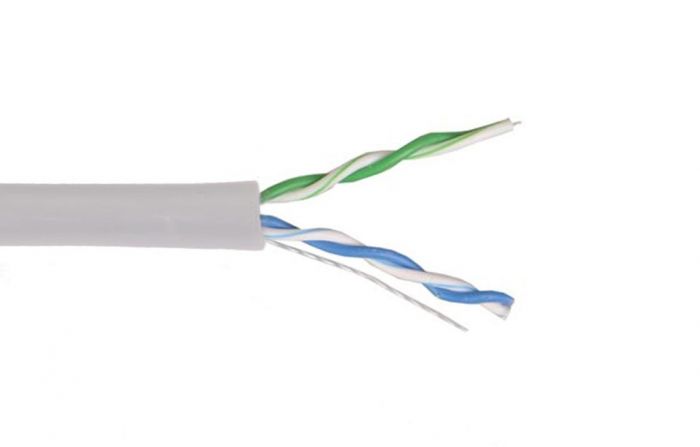 LC1-C5E02-111 ITK Кабель связи витая пара U/UTP, кат.5E 2х2х24AWG solid, PVC, 500м, серый