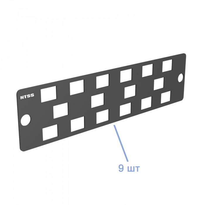 Кросс NTSS оптический 19'' укомплектованный 4U, 144 порта SC/UPC, 50/125 мкм ОМ3 (планки, сплайс-кассета 5шт, пигтейлы, КДЗС, адаптеры) черный RAL 9005