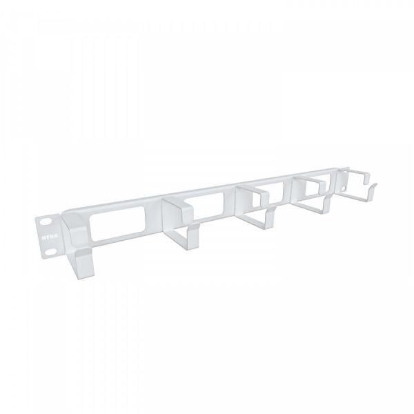 Организатор кабельный горизонтальный NTSS, крепление 19 1U с окошками, 5 колец глубиной 65мм, металл, серый RAL 7035