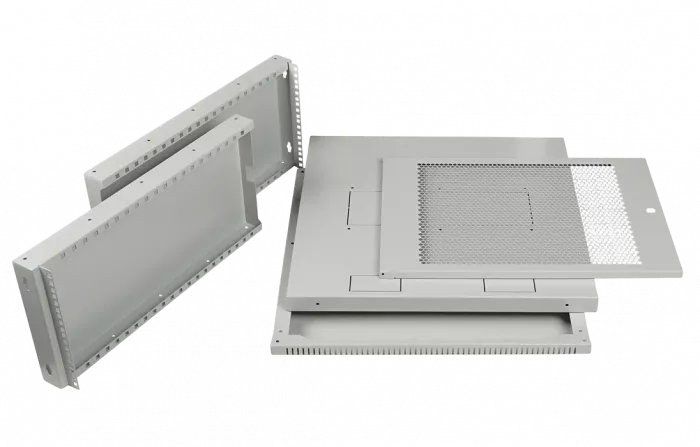 Шкаф телекоммуникационный настенный разборный 19”,12U(600x650), ШТ-НСр-12U-600-650-П дверь перфорированная ССД