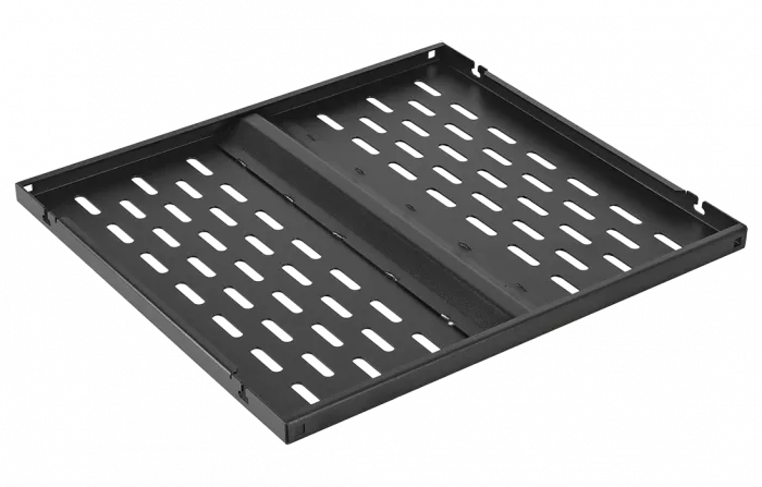 Полка стационарная перфорированная усиленная ПС-55У (550мм*490мм) черная ССД