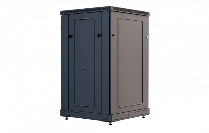 Шкаф телекоммуникационный напольный 19",18U(600x600), ШТ-НП-М-18U-600-600-М-Ч, передняя дверь металл, черный ССД