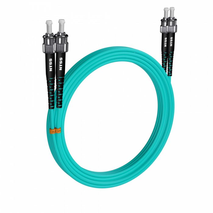 Шнур оптический NTSS PREMIUM dpc ST/UPC-ST/UPC 50/125 OM3 2.0мм 15м LSZH (патч-корд)
