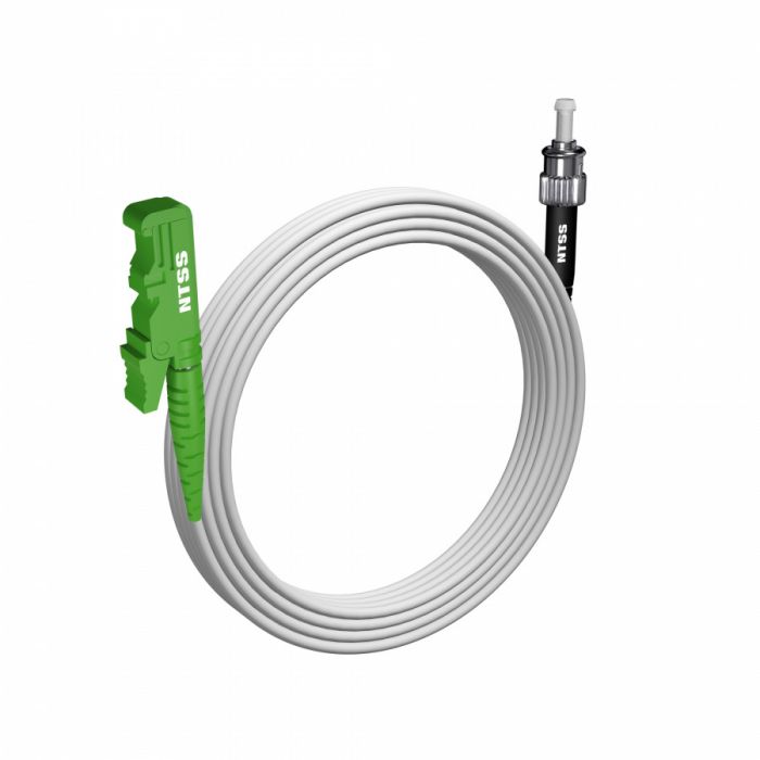 Шнур оптический NTSS spc E2000/APC-ST/UPC 9/125 G.657A1 3.0мм 15м LSZH (патч-корд)