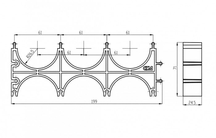 Кластер ССД-Пайп УльтраФ OD 50 мм  тройной