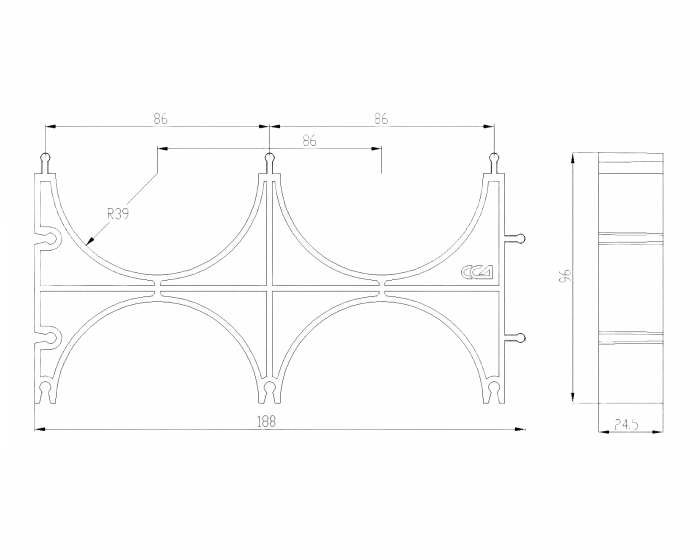 Кластер ССД-Пайп OD 75 мм  двойной