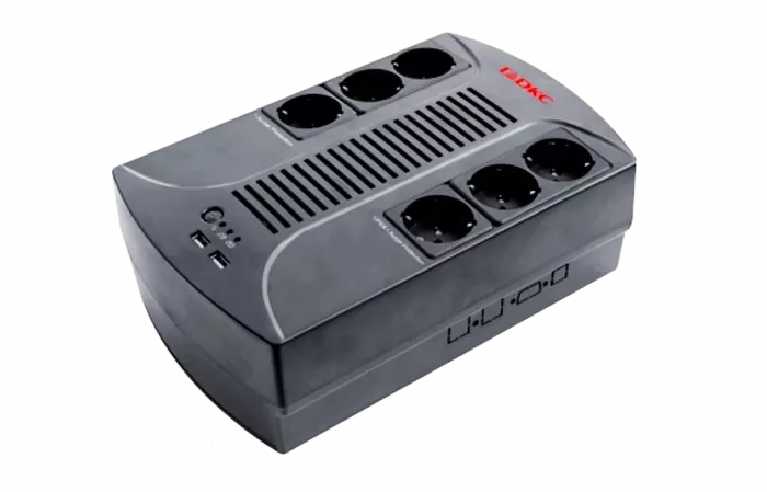 INFOPDU800 Линейно-интерактивный ИБП, Info, 800VA/480W, 6xSchuko, USB для зарядки (2), USB + RJ11, 1x8Aч