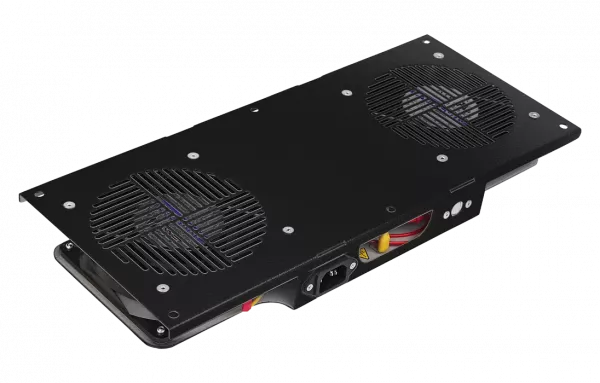 Вентиляторный модуль , 2 вентилятора с термодатчиком 35С ВМ-2-19"-Ч черный ССД