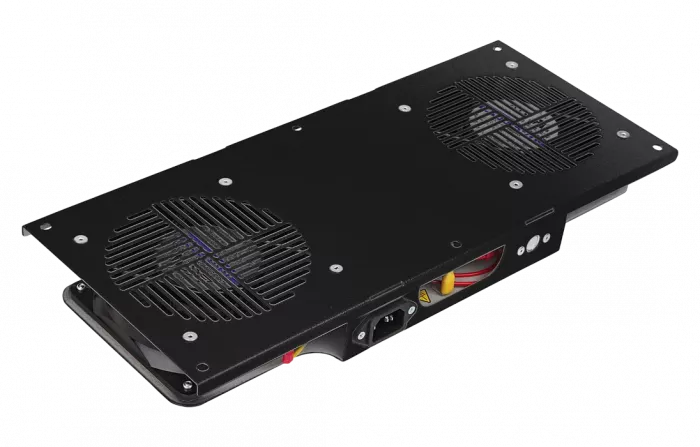 Вентиляторный модуль потолочный чёрный, 3 вентилятора с термодатчиком 35С ВМ-3П-Ч ССД