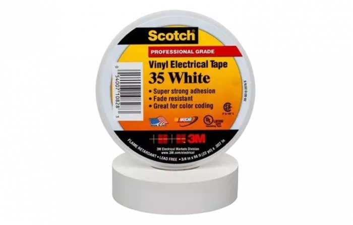 7000031667 Scotch 35, белая, изоляционная лента высшего класса, 19мм х 20м х 0,18мм