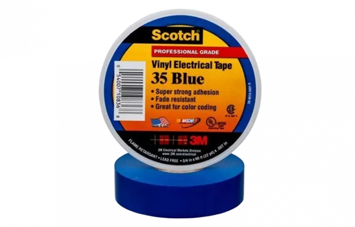 7000031670 Scotch 35, синяя, изоляционная лента высшего класса, 19мм х 20м х 0,18мм