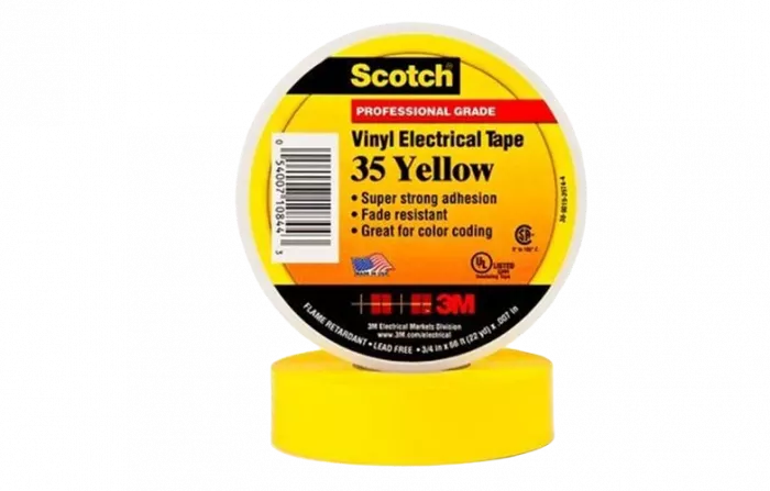 7000031671 Scotch 35, желтая, изоляционная лента высшего класса, 19мм х 20м х 0,18мм
