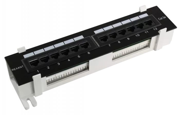 04-0020 REXANT Патч-панель настенная, 12 портов RJ-45, категория 5е