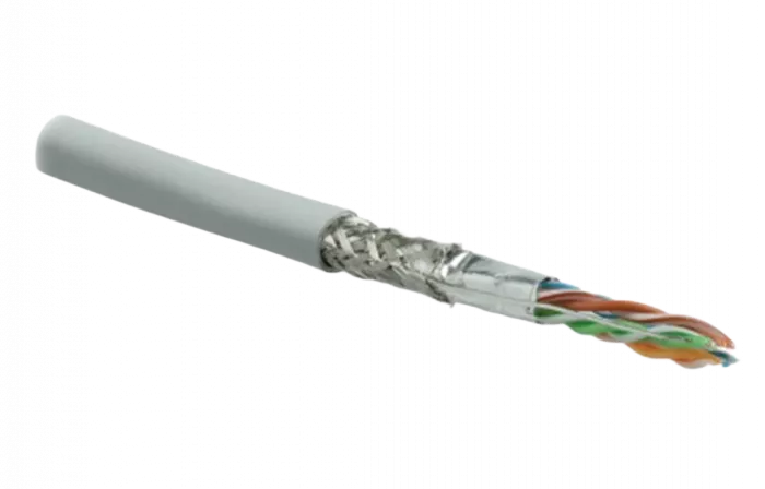246264 Hyperline SFUTP4-C5E-S24-IN-LSZH-GY-305 (305 м) Кабель витая пара SF/UTP, категория 5e, 4 пары (24 AWG), одножильный (solid), экран - фольга +