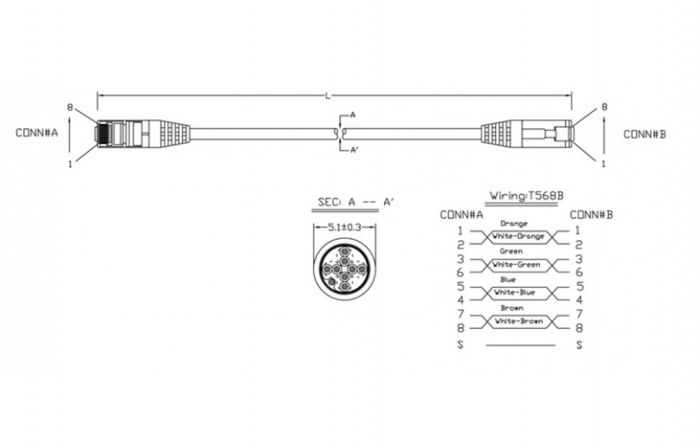 42338 Hyperline PC-LPM-STP-RJ45-RJ45-C5e-3M-LSZH-GY Патч-корд F/UTP, экранированный, Cat.5e, LSZH, 3 м, серый