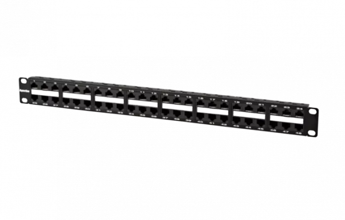 32809 Hyperline PPHD-19-48-8P8C-C5e-110D Патч-панель высокой плотности 19", 1U, 48 портов RJ-45, категория 5e, Dual IDC