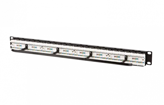 32809 Hyperline PPHD-19-48-8P8C-C5e-110D Патч-панель высокой плотности 19", 1U, 48 портов RJ-45, категория 5e, Dual IDC