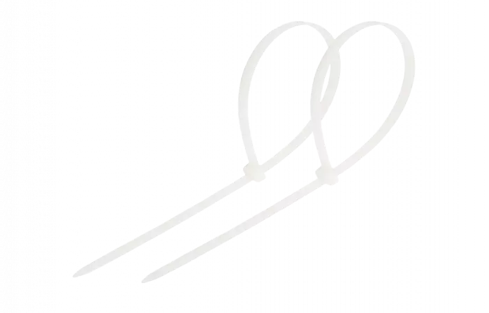 07-0400-8 Хомут-стяжка кабельная нейлоновая REXANT 400 x7,6 мм, белая, упаковка 100 шт.