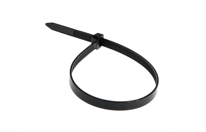 07-0203 Хомут-стяжка кабельная нейлоновая REXANT 200 x7,6 мм, черная, упаковка 100 шт.