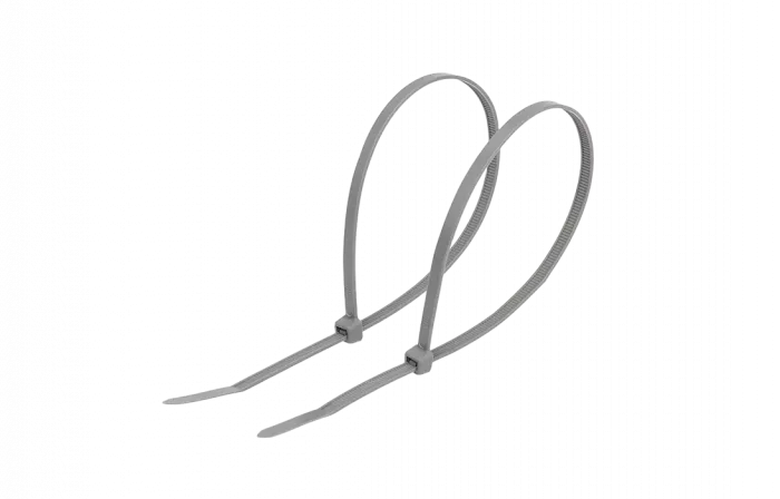 07-0250-3 Хомут-стяжка кабельная нейлоновая REXANT 250 x3,6 мм, серая, упаковка 100 шт.