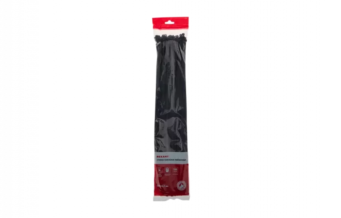 07-0501 Хомут-стяжка кабельная нейлоновая REXANT 500 x4,8 мм, черная, упаковка 100 шт.