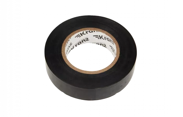 KR-09-2206 Изолента ПВХ KRANZ 19 мм х 25 м, черная, упаковка 5 роликов