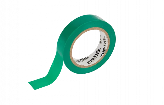KR-09-2003 Изолента ПВХ KRANZ 15 мм х 10 м, зеленая, упаковка 10 роликов