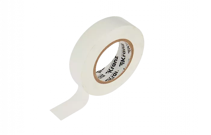 KR-09-2201 Изолента ПВХ KRANZ 19 мм х 25 м, белая, упаковка 5 роликов