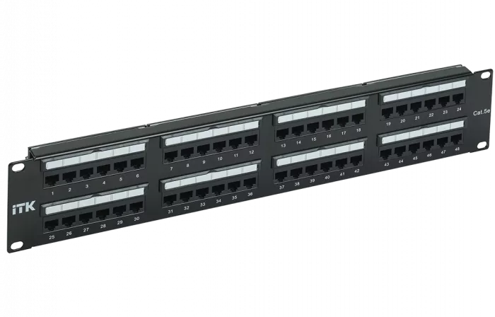 PP48-2UC5EU-D05L ITK 2U патч-панель кат.5Е UTP, 48 портов (Dual)