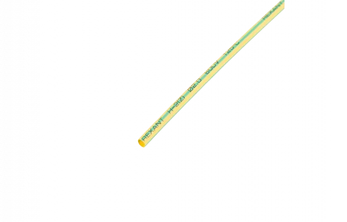 20-2007 Термоусадочная трубка REXANT 2,0/1,0 мм, желто-зеленая, упаковка 50 шт. по 1 м