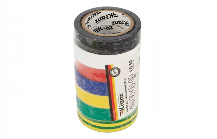 KR-09-2010-E Набор изоляционных лент KRANZ 0.13х15 мм, 10 м, 7 цветов