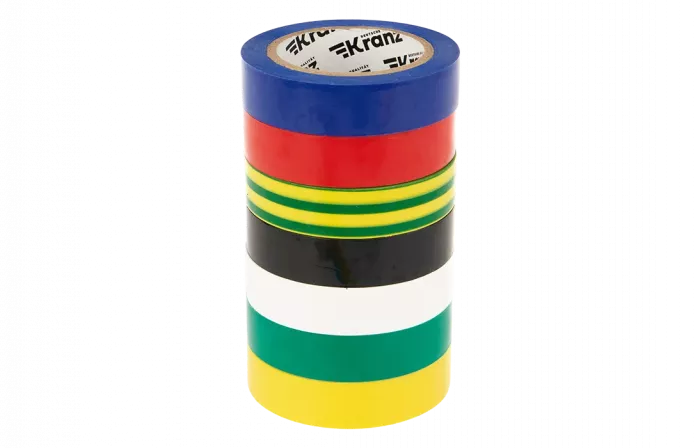 KR-09-2010-E Набор изоляционных лент KRANZ 0.13х15 мм, 10 м, 7 цветов