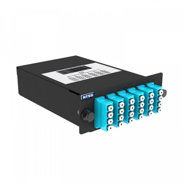 Кассета кроссовая NTSS PREMIUM 1 разъем MTP/UPC (male) 50/125 OМ3, на 24 LC/UPС (6 QLC/UPC), полярность А, черный