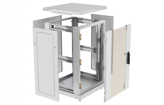 Шкаф телекоммуникационный напольный 19",18U(600x1000), ШТ-НП-18U-600-1000-С, передняя дверь стекло ССД