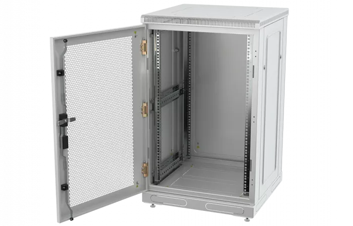 Шкаф телекоммуникационный напольный 19",18U(600x1000), ШТ-НП-18U-600-1000-П, передняя дверь перфорированная ССД