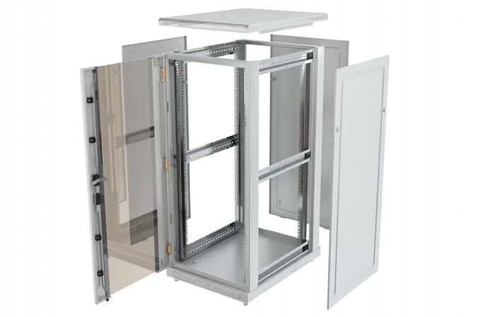 Шкаф телекоммуникационный напольный 19",33U(600x800), ШТ-НП-33U-600-800-С, передняя дверь стекло ССД