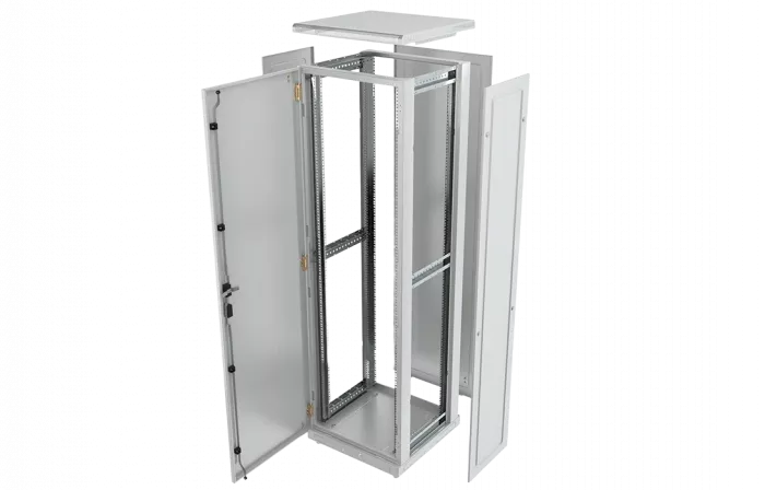 Шкаф телекоммуникационный напольный 19",47U(600x600), ШТ-НП-47U-600-600-М, передняя дверь металл ССД