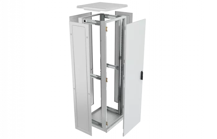 Шкаф телекоммуникационный напольный 19",27U(600x600), ШТ-НП-27U-600-600-П, передняя дверь перфорированная ССД