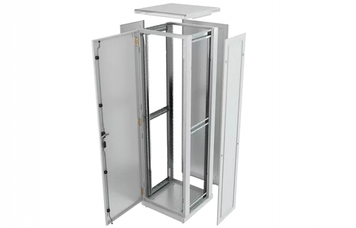 Шкаф телекоммуникационный напольный 19",27U(600x600), ШТ-НП-27U-600-600-П, передняя дверь перфорированная ССД