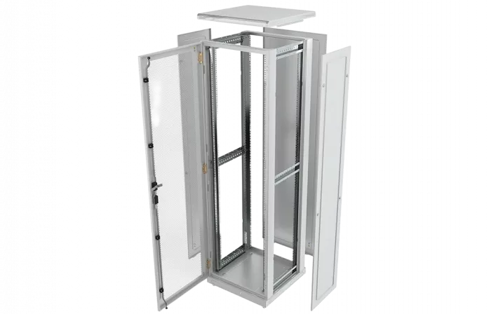 Шкаф телекоммуникационный напольный 19",42U(600x600), ШТ-НП-42U-600-600-П, передняя дверь перфорированная ССД