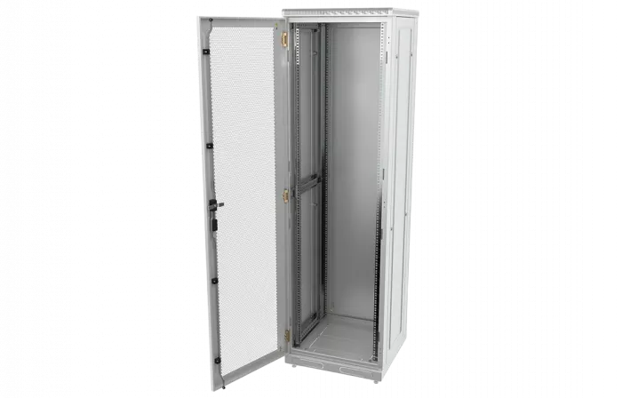 Шкаф телекоммуникационный напольный 19",42U(600x600), ШТ-НП-42U-600-600-П, передняя дверь перфорированная ССД