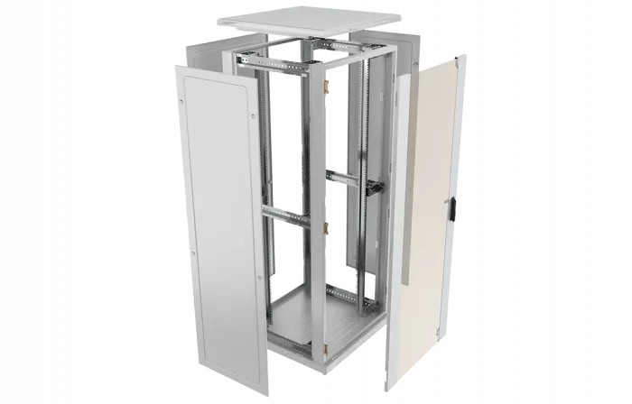 Шкаф телекоммуникационный напольный 19",42U(800x1000), ШТ-НП-42U-800-1000-С, передняя дверь стекло ССД