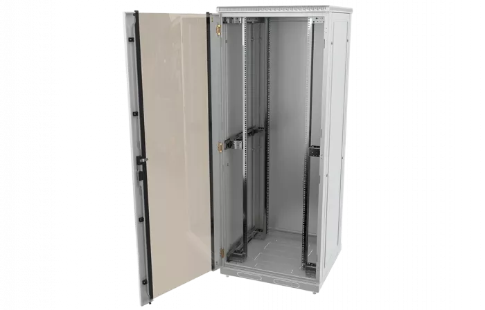 Шкаф телекоммуникационный напольный 19",42U(800x1000), ШТ-НП-42U-800-1000-С, передняя дверь стекло ССД