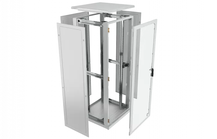 Шкаф телекоммуникационный напольный 19",47U(800x1000), ШТ-НП-47U-800-1000-ПП, передняя и задняя дверь перфорированная ССД
