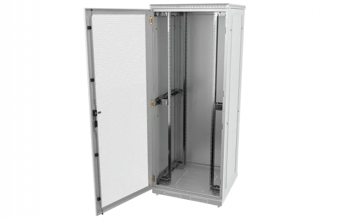 Шкаф телекоммуникационный напольный 19",47U(800x1000), ШТ-НП-47U-800-1000-ПП, передняя и задняя дверь перфорированная ССД