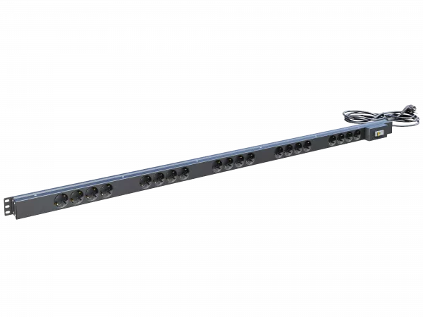 Вертикальный блок розеток,БР-20SСH-16А-Ш-3, 16А, 20 розеток Schuko, 33-48U, шнур 3м